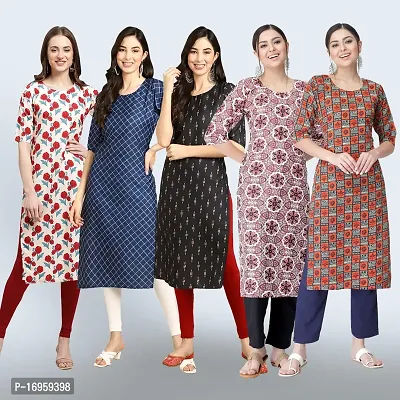 Women Stylish Crepe Printed Staright Kurta-thumb0