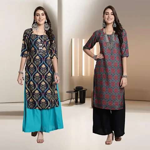 Fancy Rayon Kurtis For Women Pack Of 2