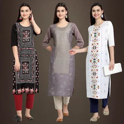 Stylish Fancy Crepe Kurtis Pack Of 3