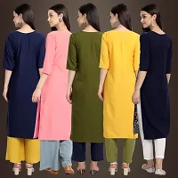 Fancy Crepe Kurtis For Women Pack Of 5-thumb1