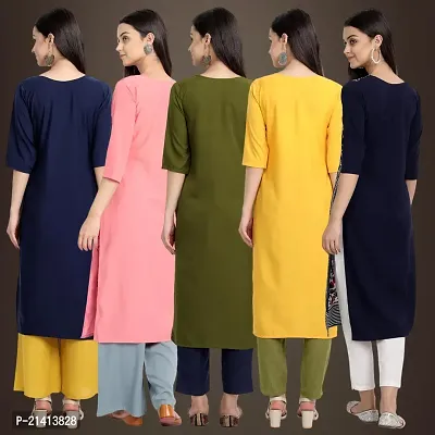 Fancy Crepe Kurtis For Women Pack Of 5-thumb2