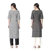 Attarctive Crepe Printed Straight Kurti Combo For Women Pack Of 2-thumb1