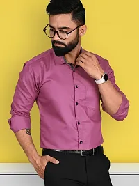 Reliable Purple Cotton Solid Long Sleeve Formal Shirts For Men-thumb2