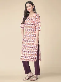 Straight Multicoloured Printed Crepe Kurta-thumb1