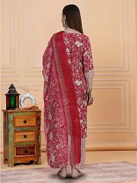 Stylish Pink Cotton Blend Printed Kurta, Bottom and Dupatta Set For Women-thumb1