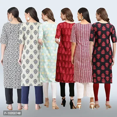 Women Stylish Crepe Printed Straight Kurta Combo-thumb2