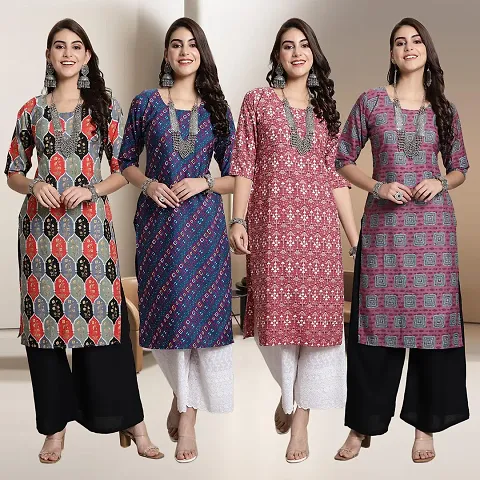 Fancy Crepe Kurtis for Women Pack Of 4