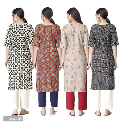 New Crepe Combo Printed Kurtis For Women Pack Of 4-thumb2