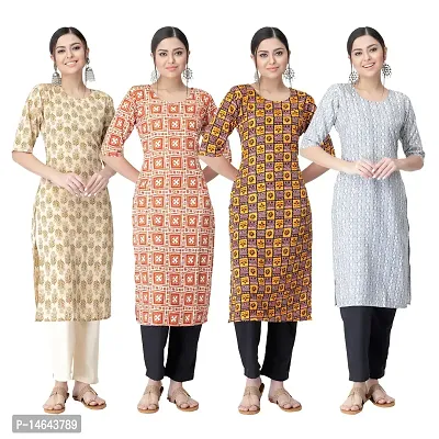 New Crepe Combo Printed Kurtis For Women Pack Of 4