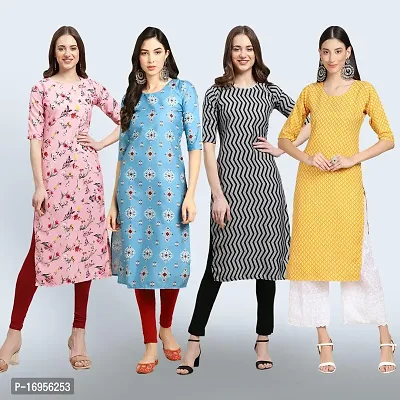 Women Stylish Crepe Straight Kurta