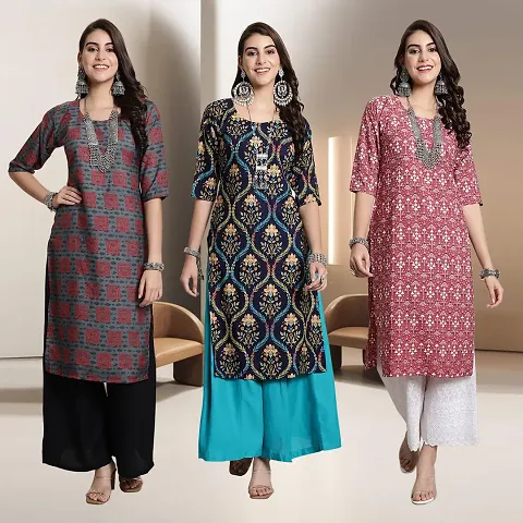 Fancy Rayon Kurtis For Women Pack Of 3