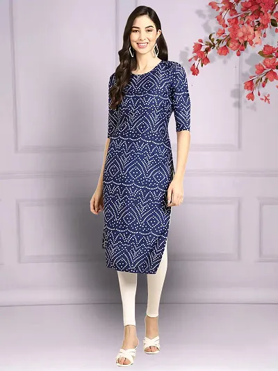 Stylish Straight Crepe Stitched Kurta