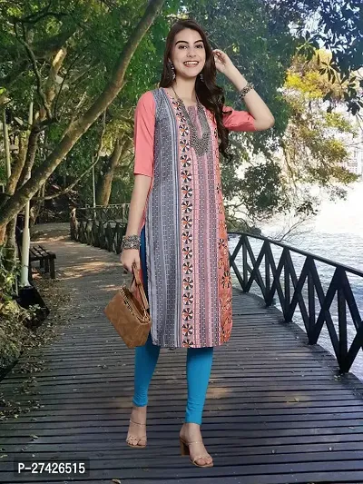 Stylish Pink Crepe Stitched Kurta For Women