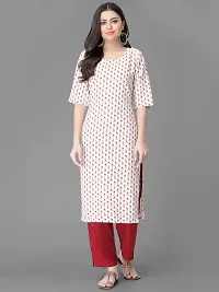 Stylish Crepe Printed Straight Kurta With Pant Set For Women-thumb1