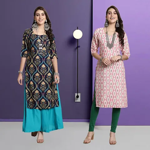 Fancy Rayon Kurtis For Women Pack Of 2