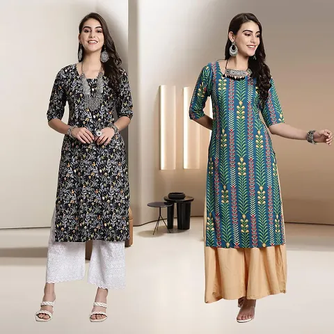 Fancy Rayon Kurtis For Women Pack Of 2