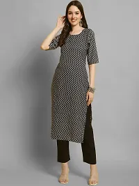 Stylish Crepe Printed Straight Kurta With Pant Set For Women-thumb1