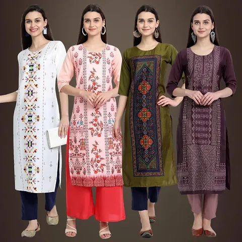 Stylish Fancy Crepe Kurtis Pack Of 4