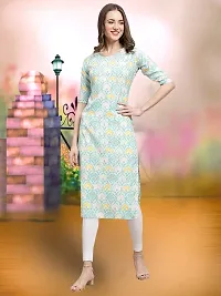 Fancy Crepe Printed Stitched Kurta For Women-thumb1