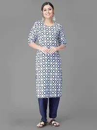 Stylish Crepe Printed Straight Kurta With Pant Set For Women-thumb1