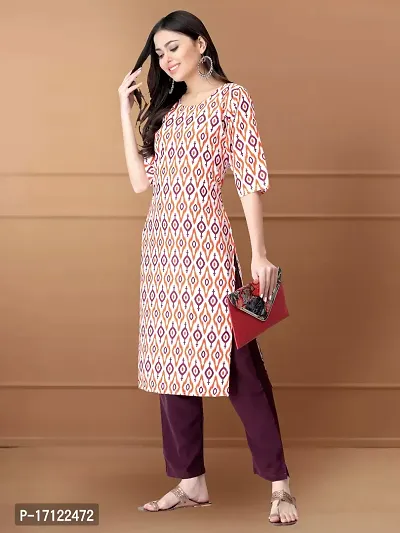 Women Stylish Crepe Printed Straight Kurta-thumb3