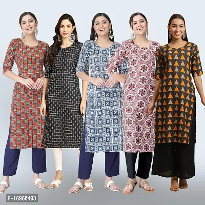 Women Stylish Crepe Printed Staright Kurta