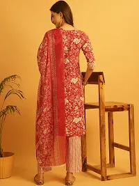 Stylish Red Crepe Printed Kurta Bottom and Dupatta Set For Women-thumb2