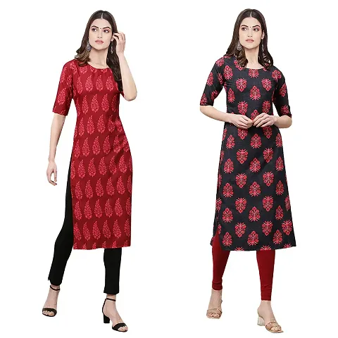 Stylish Crepe Printed Kurti - Pack of 2