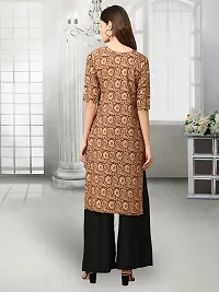 Stylish Beige Crepe Stitched Kurta For Women-thumb3