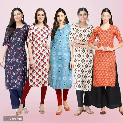 Women Stylish Crepe Printed Straight Kurta-thumb0