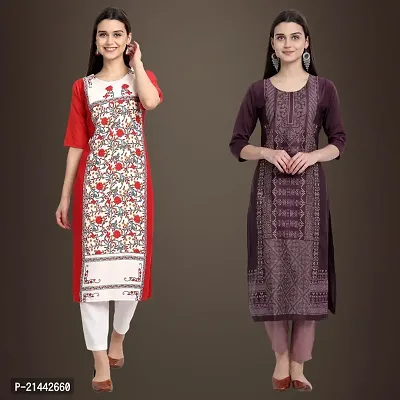 Fancy Crepe Kurtis for Women Pack Of 2-thumb0