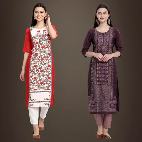 Fancy Crepe Kurtis for Women Pack Of 2