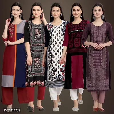 Fancy Crepe Kurtis For Women Pack Of 5