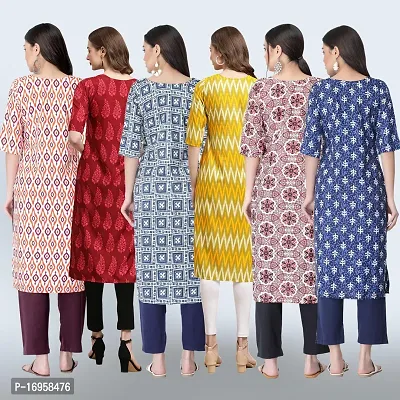 Women Stylish Crepe Printed Straight Kurta Combo-thumb2