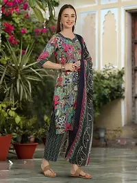 Stylish Cotton Blend Printed Kurta With Pant And Dupatta Set For Women-thumb4