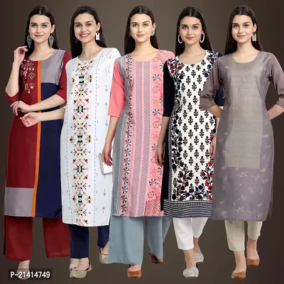 Fancy Crepe Kurtis For Women Pack Of 5