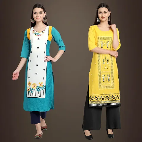 Fancy Crepe Kurtis for Women Pack Of 2