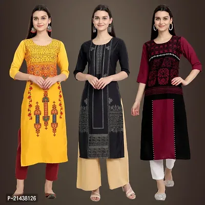 Fancy Crepe Kurtis for Women Pack Of 3-thumb0