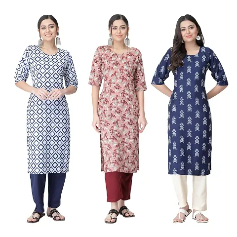 Classic Crepe Kurtis For Women Combo Pack Of 3