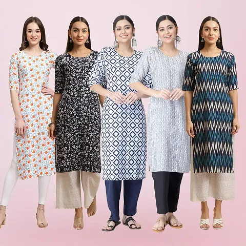 Women Stylish Crepe Staright Kurta