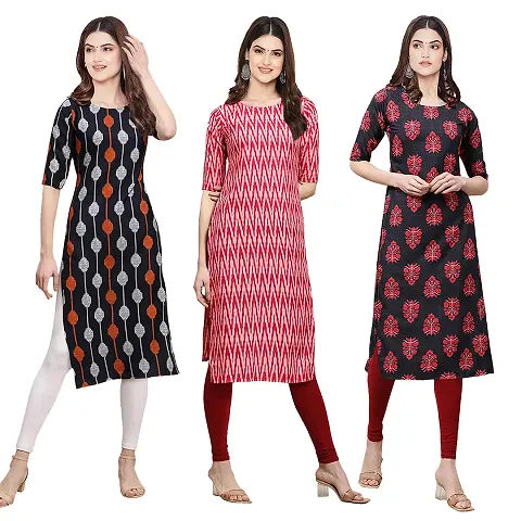 Fancy Combo of 3 Crepe Kurti