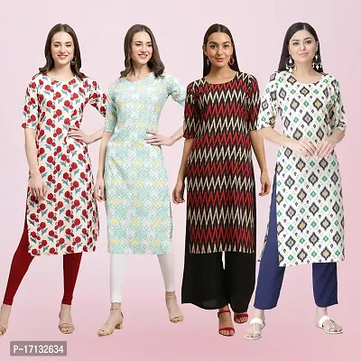 Women Stylish Crepe Printed Straight Kurta-thumb0