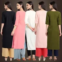 Fancy Crepe Kurtis For Women Pack Of 5-thumb1