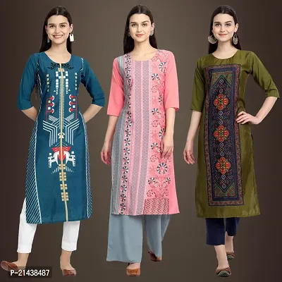 Fancy Crepe Kurtis for Women Pack Of 3-thumb0