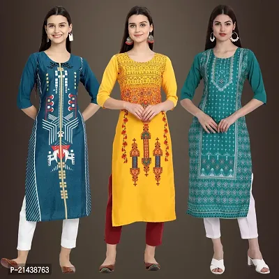 Fancy Crepe Kurtis for Women Pack Of 3-thumb0