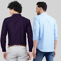 Elegant Cotton Multicoloured Long Sleeves Formal Shirt For Men- Pack Of 2-thumb1