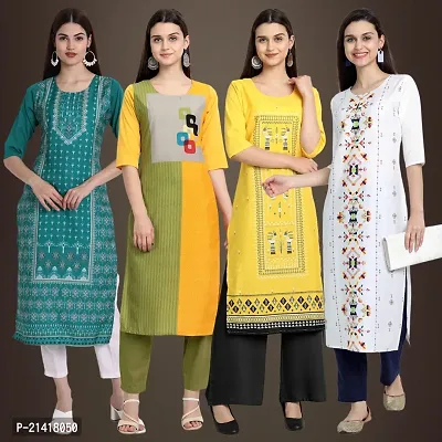 Fancy Crepe Kurtis for Women Pack Of 4-thumb0