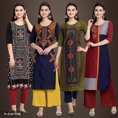 Fancy Crepe Kurtis for Women Pack Of 4-thumb0