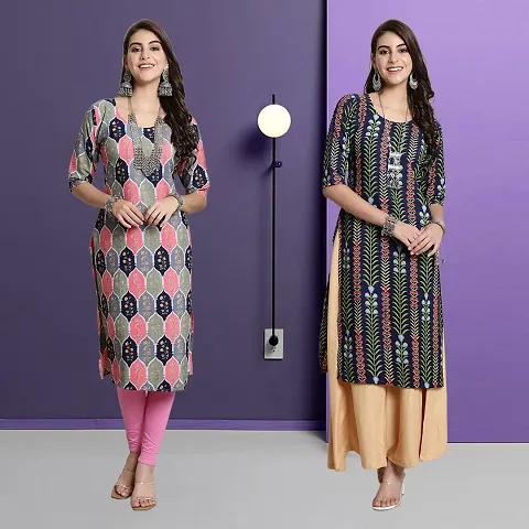 Fancy Rayon Kurtis For Women Pack Of 2