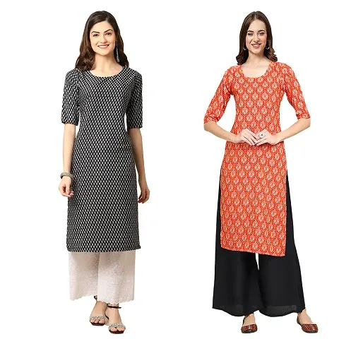 Stylish Crepe Printed Kurti - Pack of 2